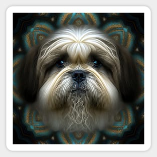 A Fractal Design of A Lhasa Apso Sticker